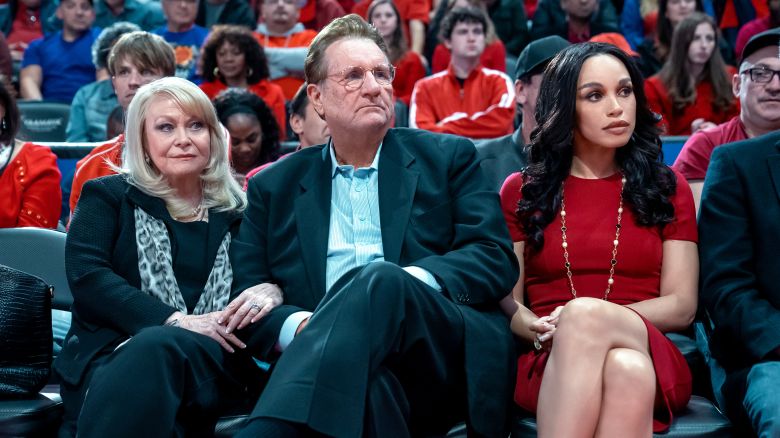Jacki Weaver as Shelley Sterling, Ed O’Neill as Donald Sterling and Cleopatra Coleman as V Stiviano in "Clipped."