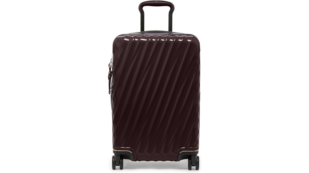 A photo of the Tumi 19 Degree International Expandable Carry-On in the Deep Plum color way