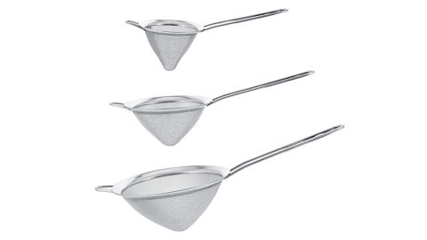 U.S. Kitchen Supply - Set of 3 Premium Quality Extra Fine Twill Mesh Stainless Steel Conical Strainers