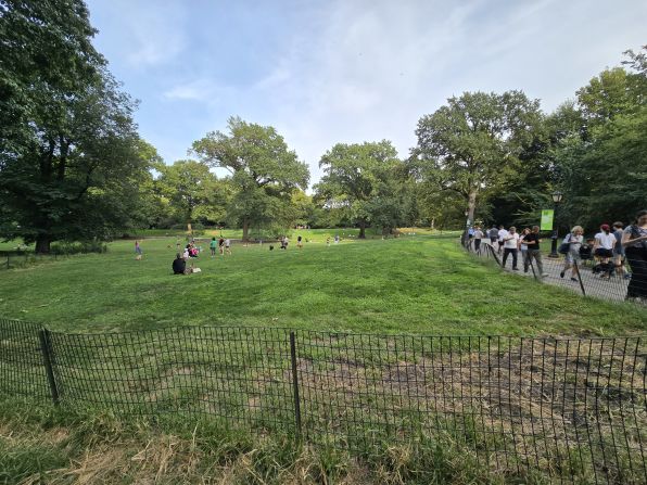 An ultrawide angle view of the park