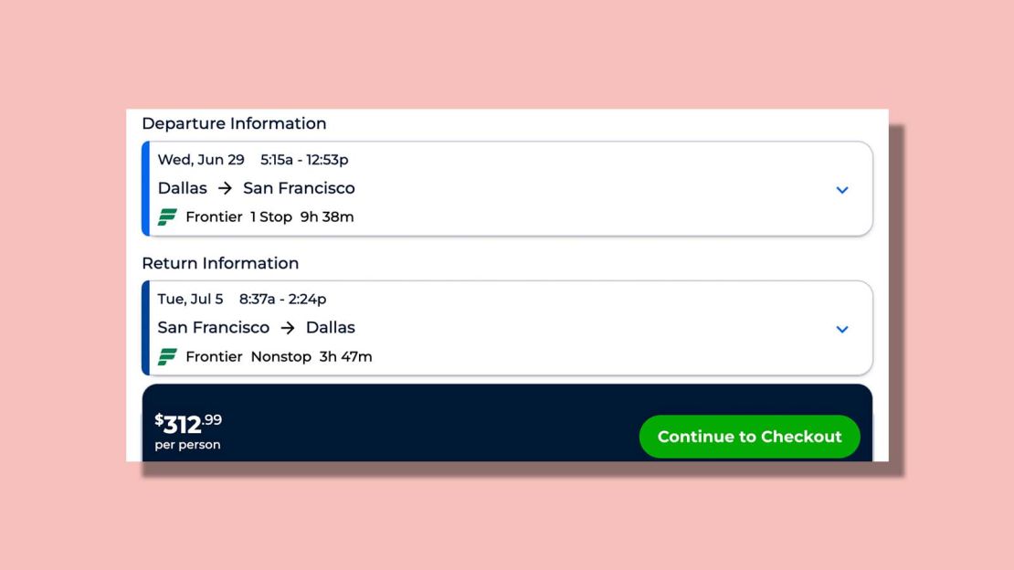 Dallas to San Francisco for $312.99 round trip with Frontier Airlines