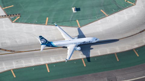 underscored alaska airlines plane