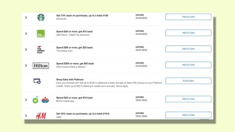 A slew of Amex Offers are typically available for card holders.