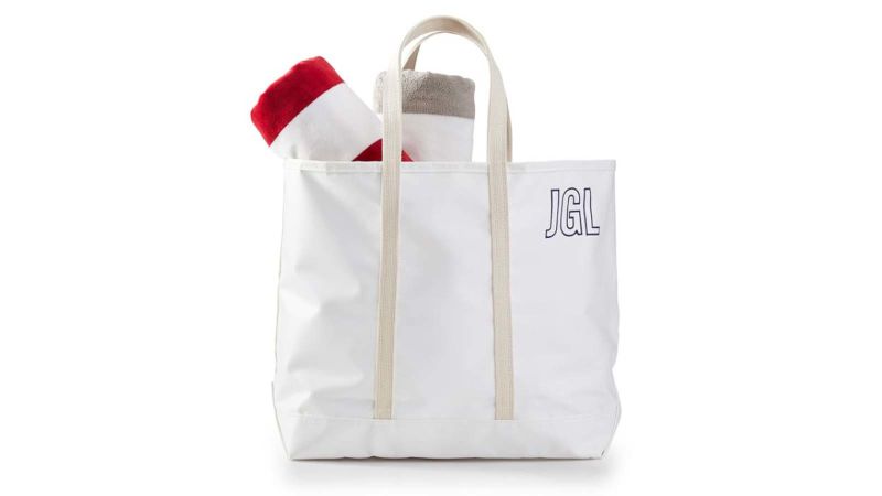 Plastic beach bag with on sale zipper