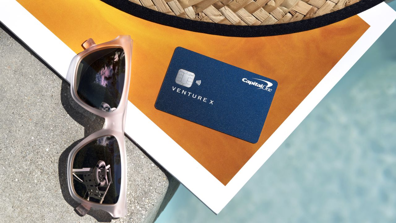 capital one venture x credit card with sunglasses