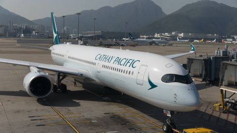 underscored cathay pacific a350 plane