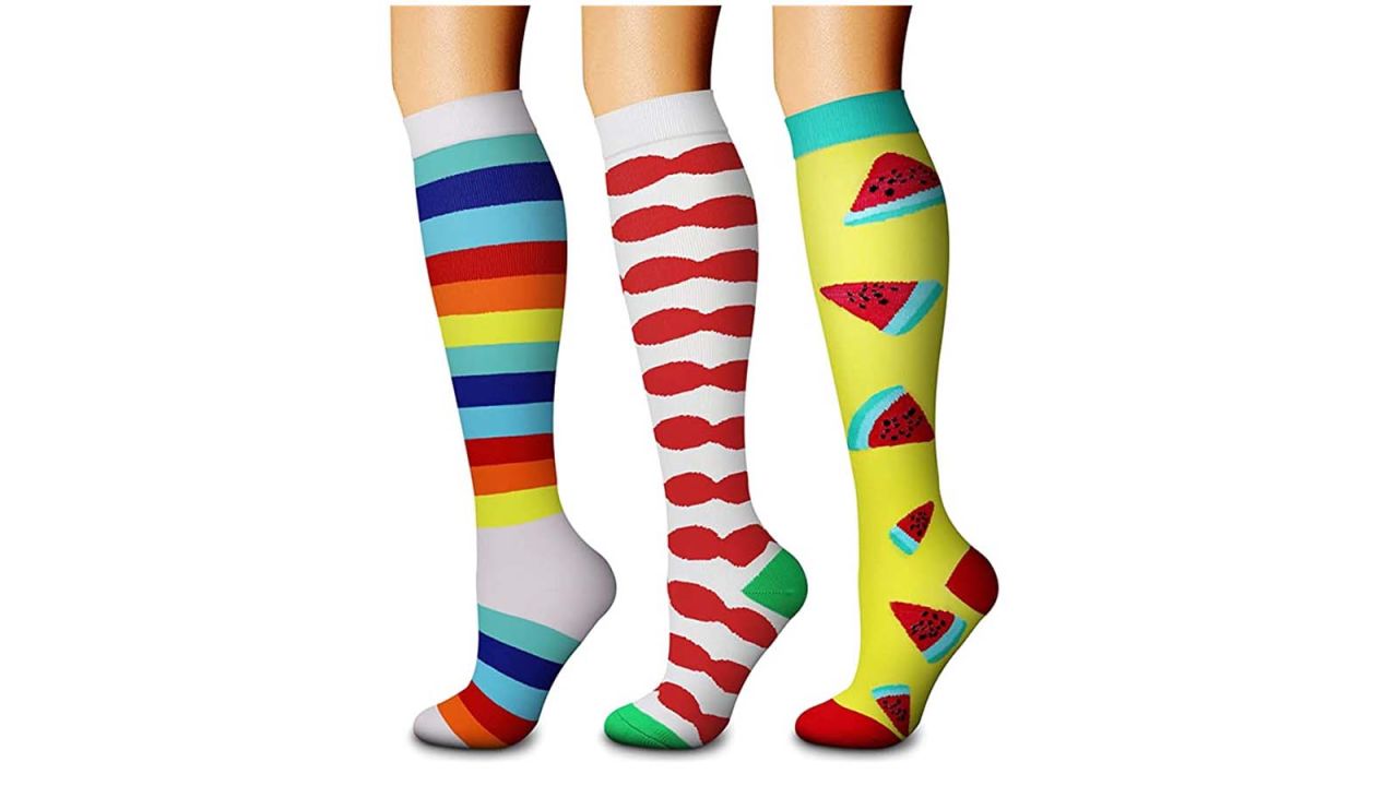 Thigh High Compression Socks for Women & Men Circulation (3 Pairs) Over the  Knee High Stocking is Best for Running, Flight Travel, Supporting