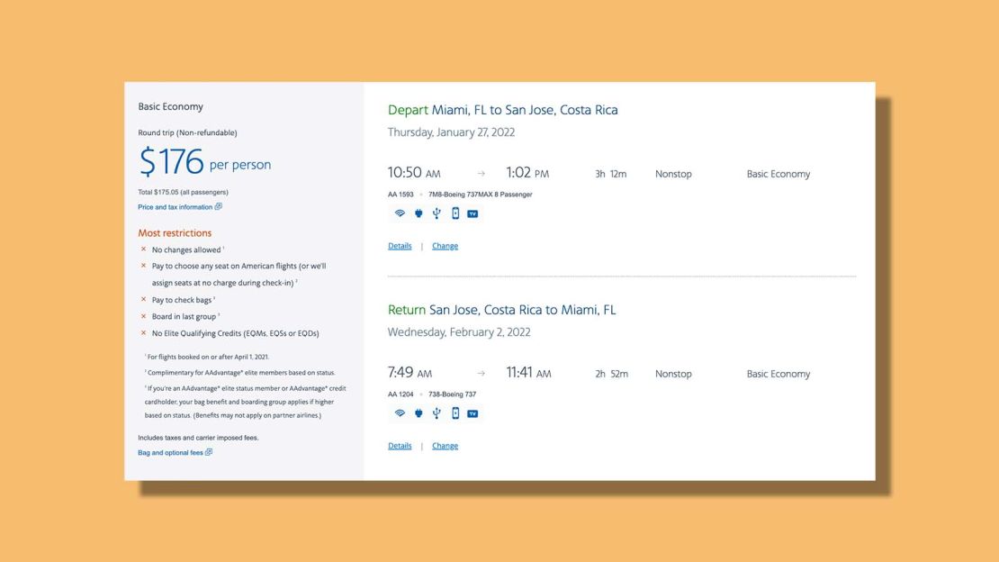 Miami to San Jose for $176 round trip with American