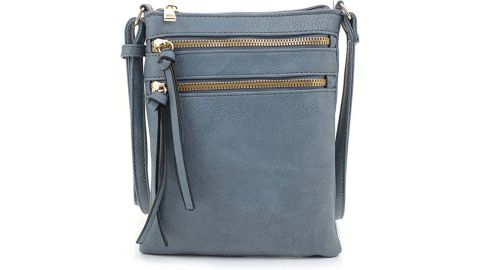 Deluxity Essential Multi-Pocket Double-Zip Crossbody Coin Purse
