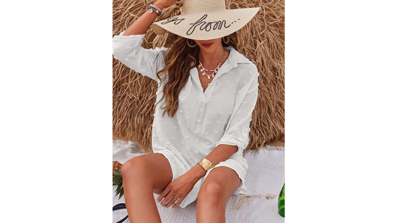 White swimsuit shop cover up