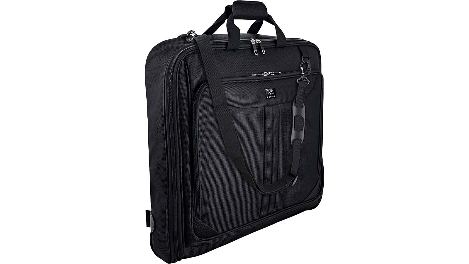 ZEGUR Suit Carry On Garment Bag for Travel & Business Trips With Shoulder  Strap and Rolling Luggage Attachment Point - Black