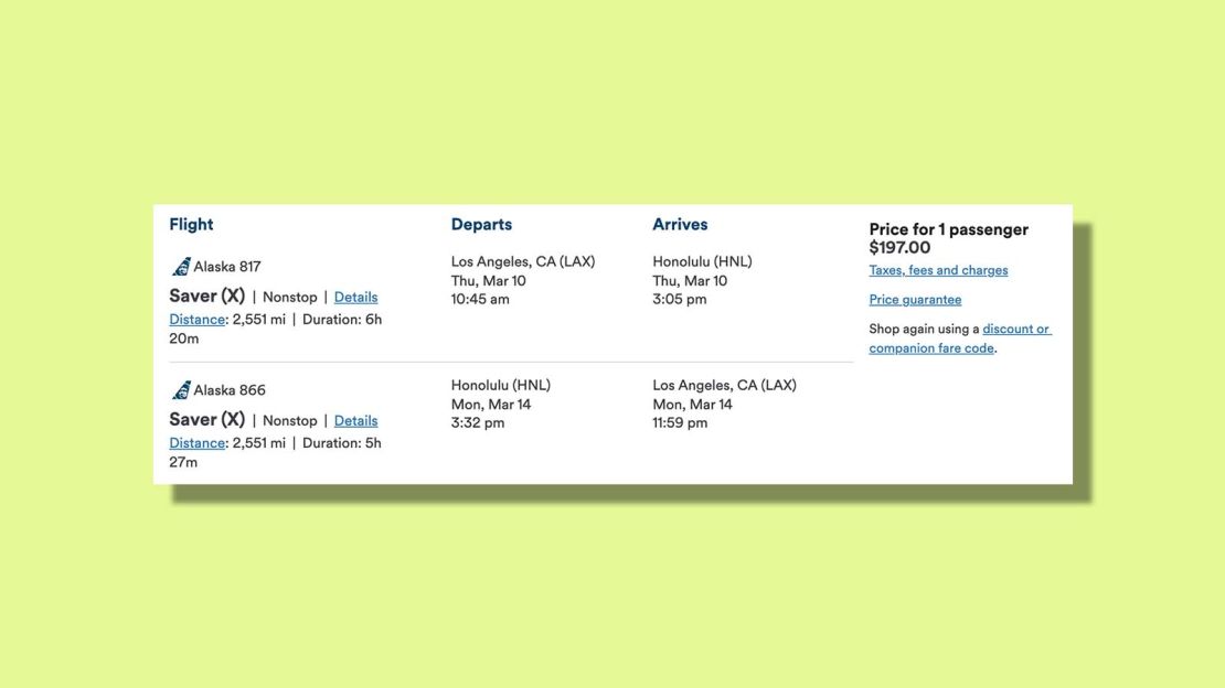 Los Angeles to Honolulu for $197 round trip