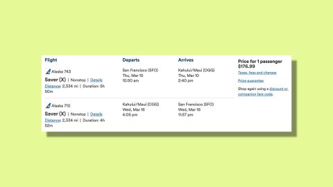 San Francisco to Kahului for $176.99 round trip