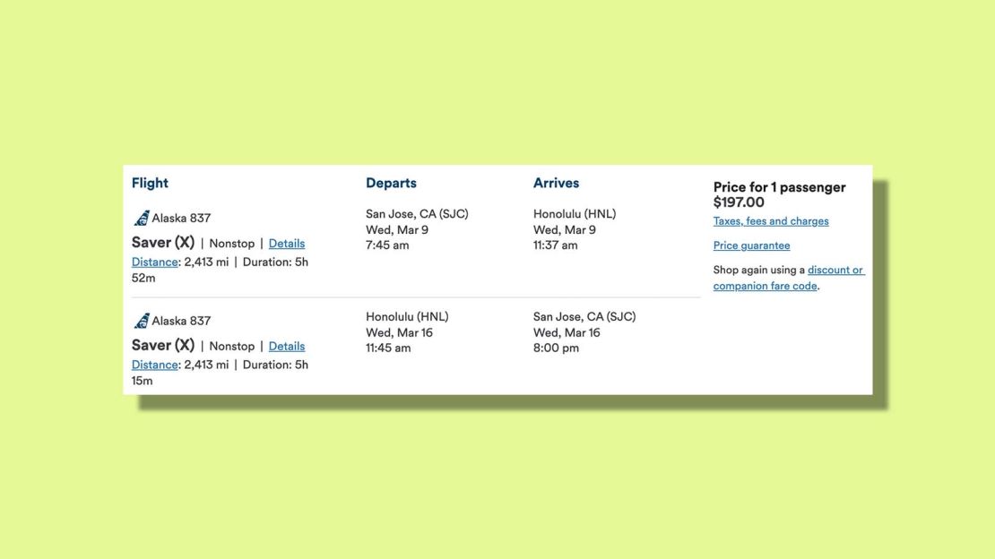 San Jose to Honolulu for $197 round trip