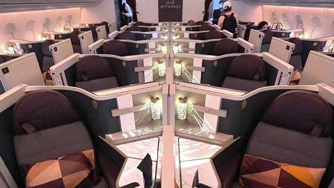 Business class on Etihad Airways' Airbus A350.