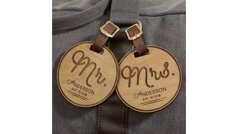Circle of Love Personalized Wood Bag Tag