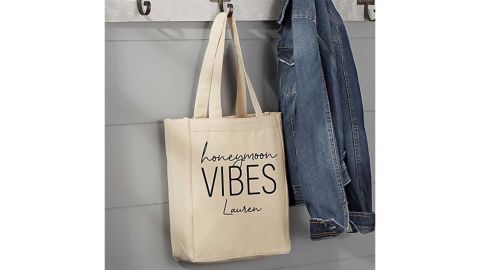 Honeymoon Vibes Personalized Canvas Tote