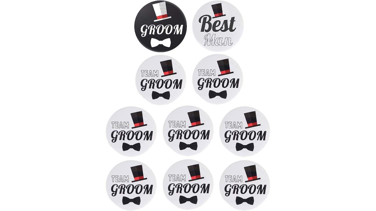 underscored intlbachparty Brosash Team Groom Buttons