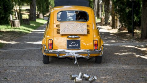 underscored just married car italy