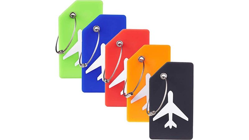 10 Pieces Luggage Tag Silicone Luggage Suitcases Tags For Travel Luggage Name Tags With Name Cards And Stainless Steel Loops For Secure Fastening Black 