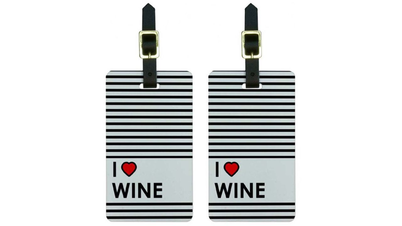 underscored luggagetags Graphics and More I Love Wine Luggage Tag