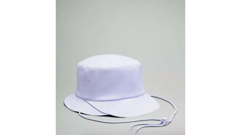 Wide-Brim Bucket Hat with Strap