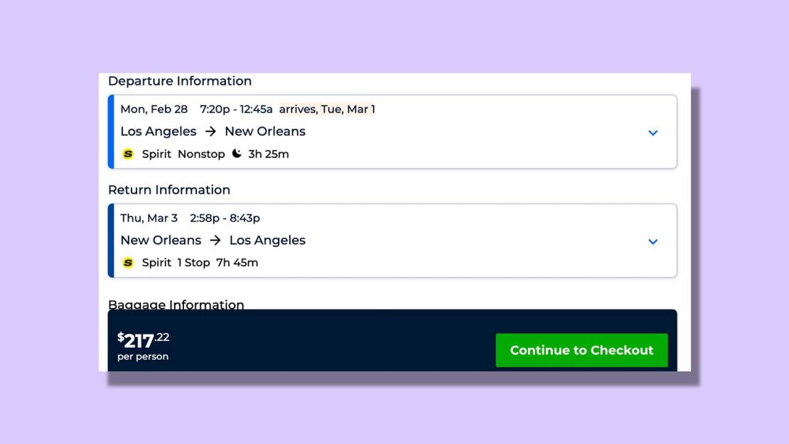 Los Angeles to New Orleans for $217.22 round trip