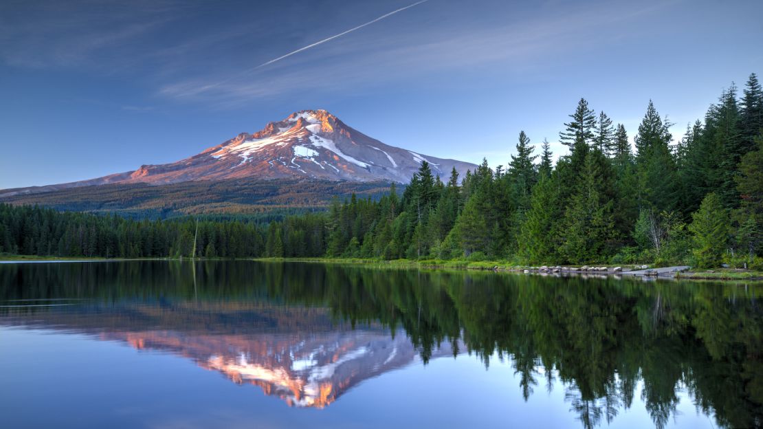 Mount Hood, Oregon, reflected in Trillium Lake.