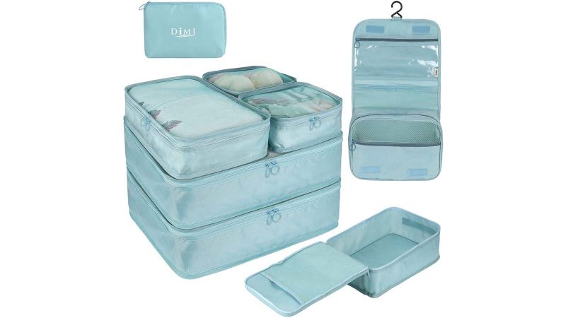 4 Set Packing Cubes，Lightweight Travel Luggage Packing Organizer of Suitcase Organizers with Laundry Bag 