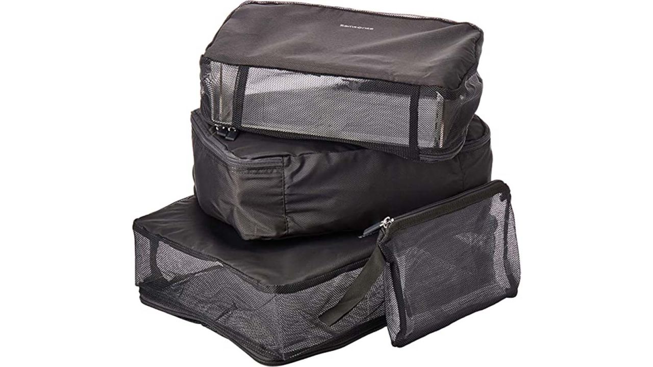  4 Set Packing Cubes - Black Marble Packing Cubes for