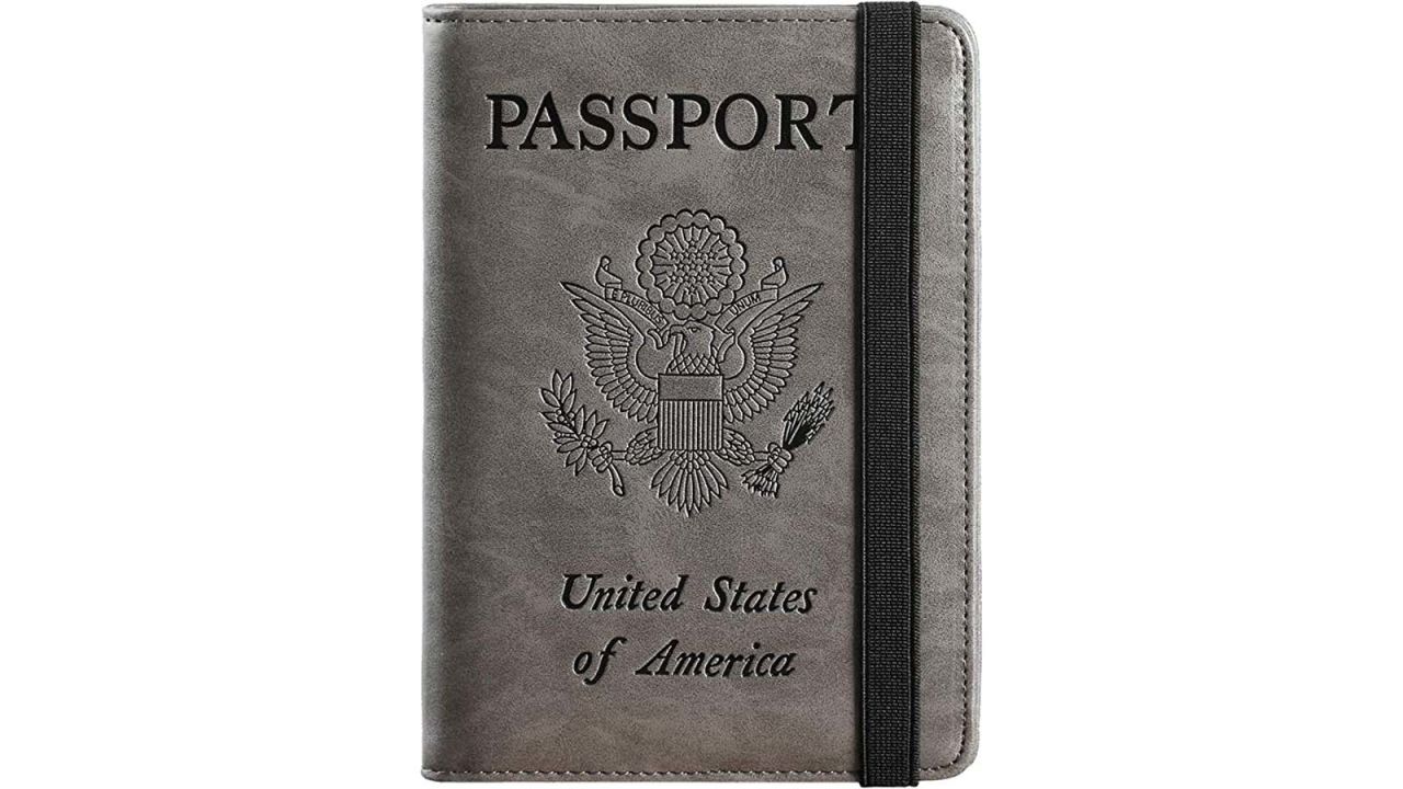  Melsbrinna Premium Leather Passport Holder Covers Case,  Waterproof Rfid Blocking Travel Wallet Passport Holder with Pen Holder,  Cute Passport Book for Women/Men (Wine red)