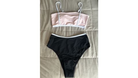 underscored Pink Queen Bandeau Bikini Set With Removable Straps.jpg