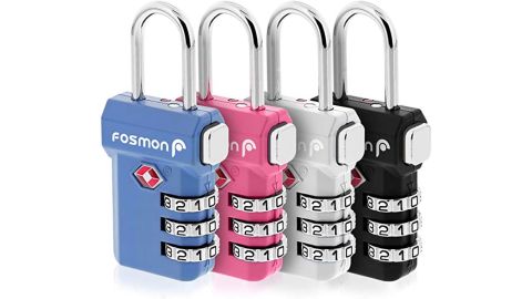 Primedaytravel Fosmon Lot de 4 cadenas à bagages approuvés par la TSA