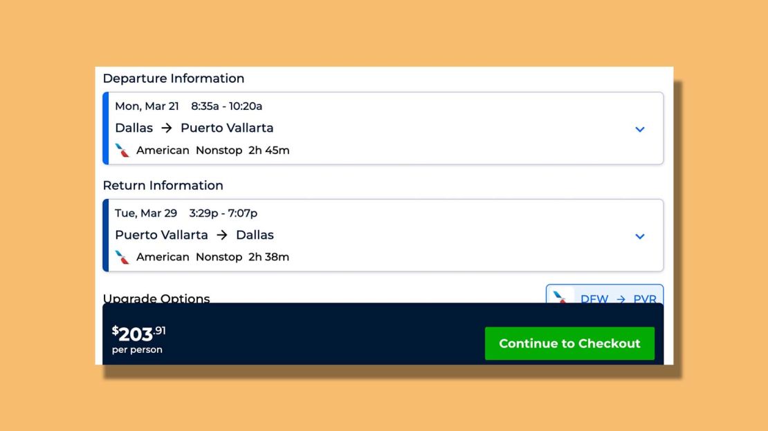 Dallas to Puerto Vallarta for $203.91 round trip