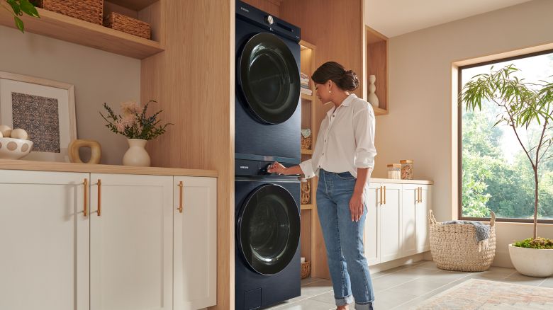 underscored Samsung Bespoke Ultra Capacity AI Front Load Washer and Electric Dryer in Brushed Navy (3).jpg