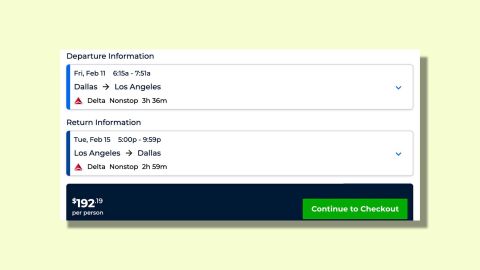 Dallas to Los Angeles for $192.19 round trip