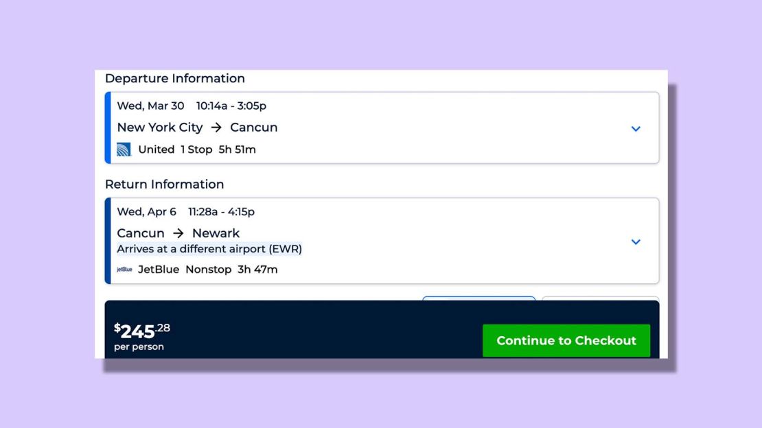 New York to Cancun for $245.28 round trip