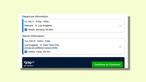 New York to Los Angeles for $270.20 round trip