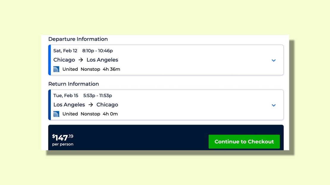 Chicago to Los Angeles for $147.19 round trip