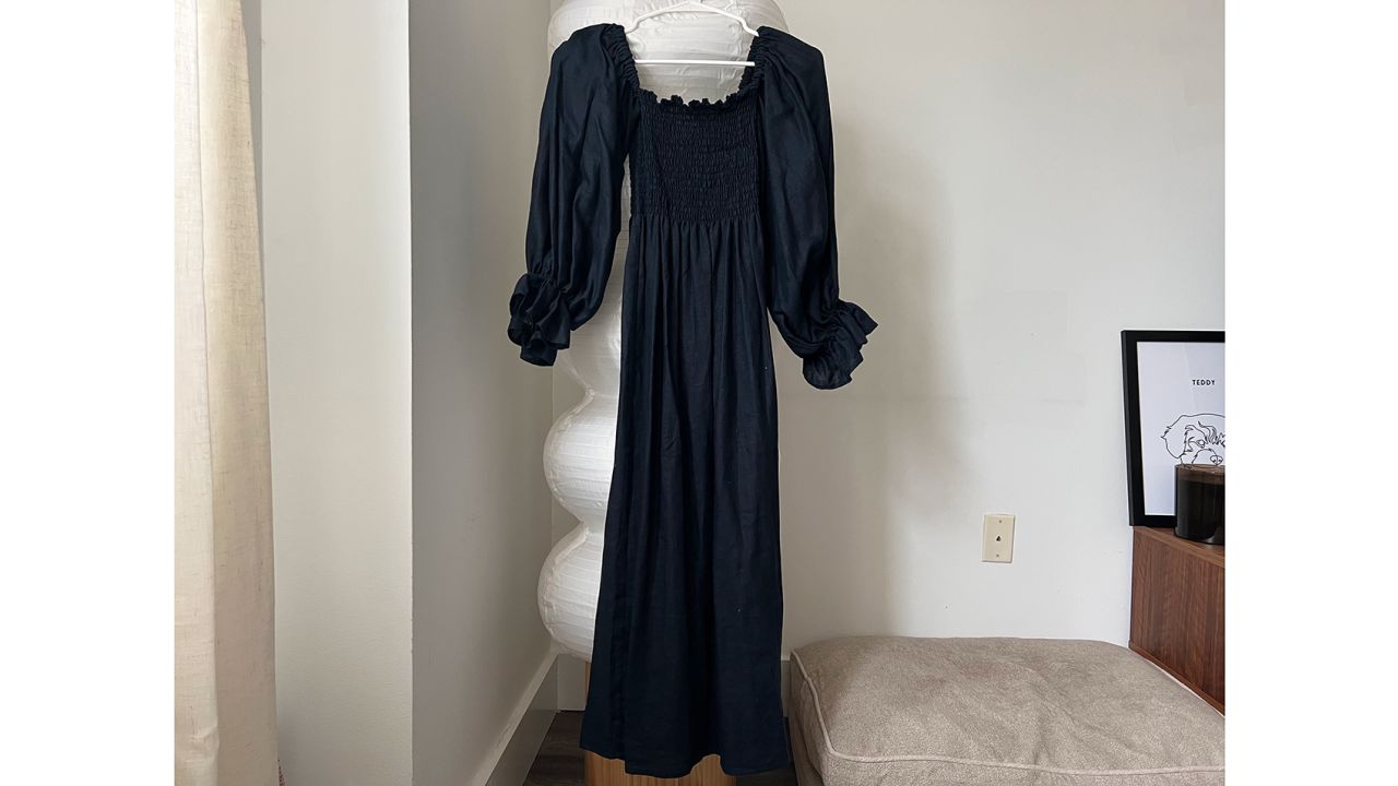 underscored Sleeper Atlanta Linen Dress in Navy.jpg   