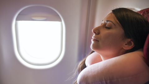 underscored sleeping on plane lead