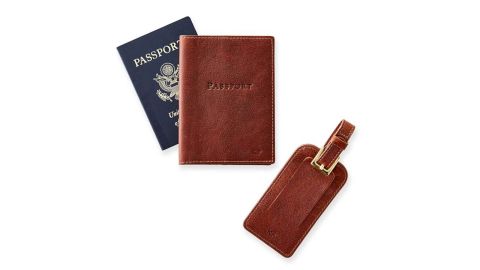 Mark & Graham Pigskin Luggage Tag & Leather Passport Case