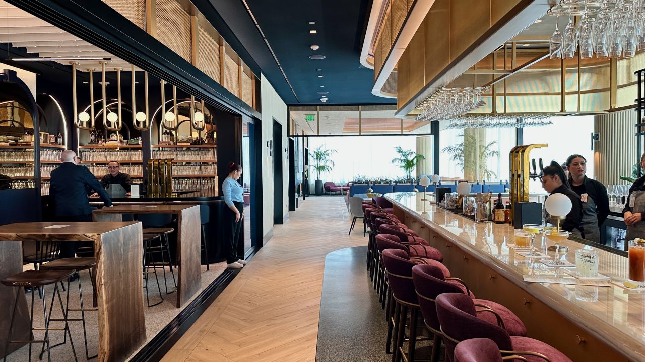 The bar and taproom at the Sapphire Lounge in Boston.