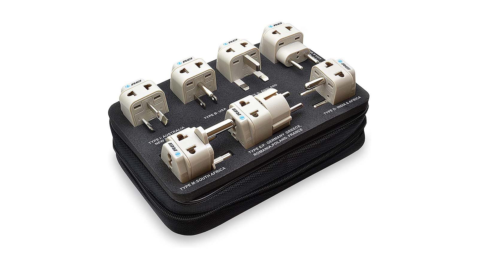 Travel Adapter with Types A-M Plugs Travel Plug Adapter Set