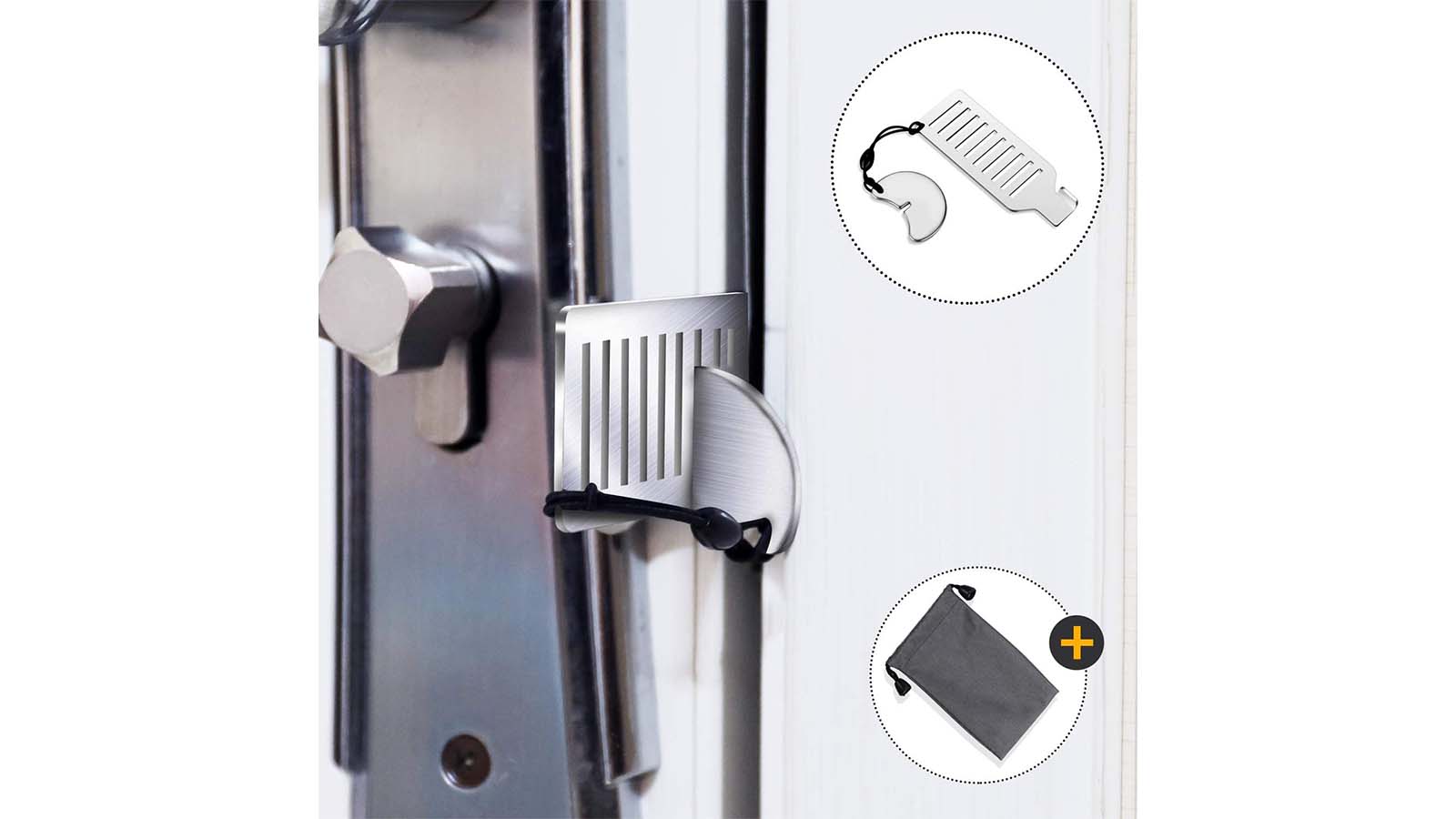 AceMining Portable Door Lock Home Security Door Lock Travel Lockdown Locks  for Additional Safety and Privacy Perfect for Traveling Hotel Home