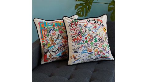 Carmel and Terrell Swan Hand-Embroidered State Pillows 