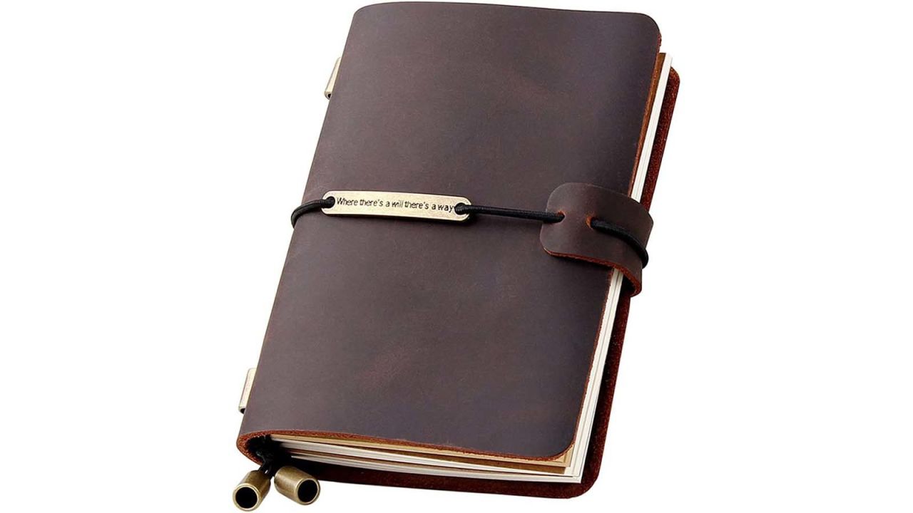 Pocket Travelers Notebook, Refillable Leather Travel Journal for
