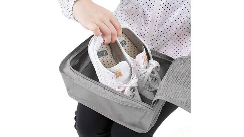 White Burva Shoe Bags for Travel PE 13 Pack Shoe Pouch for Storage Packing Large Translucent for Men and Women 