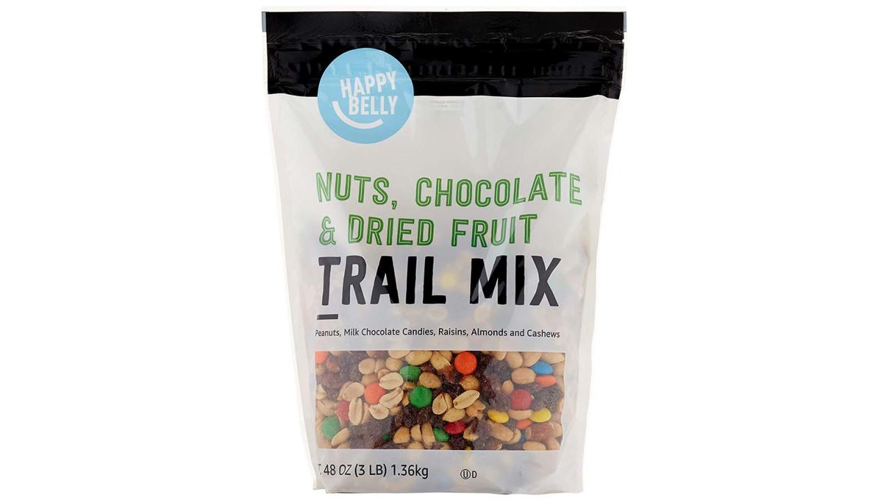underscored travelsnacks Happy Belly Nuts, Chocolate & Dried Fruit Trail Mix