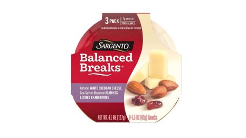 Sargento Balanced Breaks Natural White Cheddar, Sea-Salted Roasted Almonds & Dried Cranberries, 3 Pack